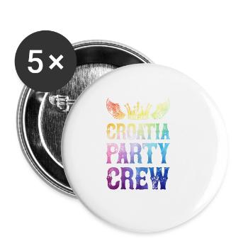 Croatie Dit de l’équipe du parti - Lot de 5 grands badges (56 mm) - blanc - Devant