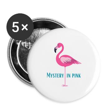 Mystery in pink - Buttons groß 56 mm (5er Pack) - Weiß - Vorne