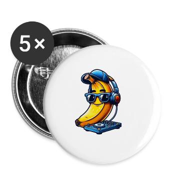 Banana DJ Music Lover Cool - Buttons large 2.2''/56 mm (5-pack) - white - Front