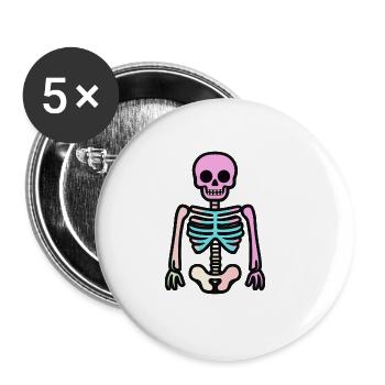 Skeleton Halloween Comic - Buttons large 2.2''/56 mm (5-pack) - white - Front