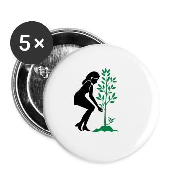 Planting Nature Conservation Tree - Buttons large 2.2''/56 mm (5-pack) - white - Front