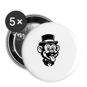 Affe Bräutigam Comic - Buttons groß 56 mm (5er Pack) - Weiß - Vorne