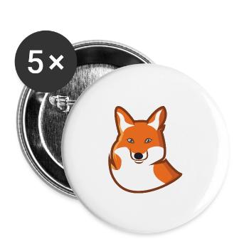 Fox red fox nature animal animal gift - Buttons large 2.2''/56 mm (5-pack) - white - Front