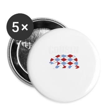 Cousin T-Shirt Design - Buttons groß 56 mm (5er Pack) - Weiß - Vorne