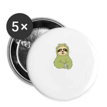 Cute Sloth Tshirt Design My Spirit Animal - Buttons large 2.2''/56 mm (5-pack) - white - Front
