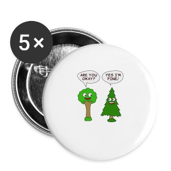 Belle conception de T-shirt d'arbre de nature êtes-vous d'accord? - Lot de 5 grands badges (56 mm) - blanc - Devant