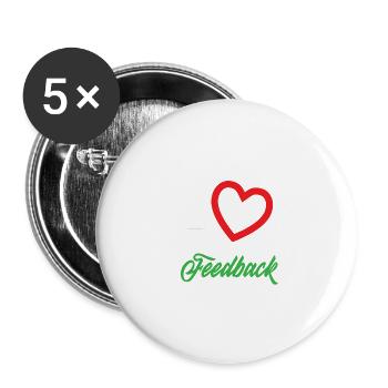 Commentaires drôles de conceptions de Tshirt I love - Lot de 5 grands badges (56 mm) - blanc - Devant