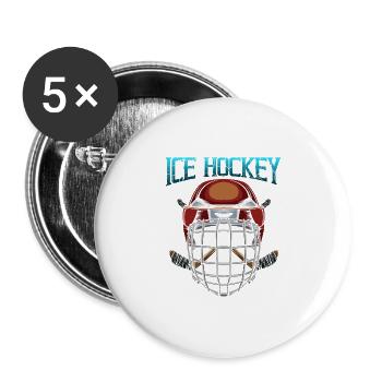 Ice Hockey - Buttons large 2.2''/56 mm (5-pack) - white - Front