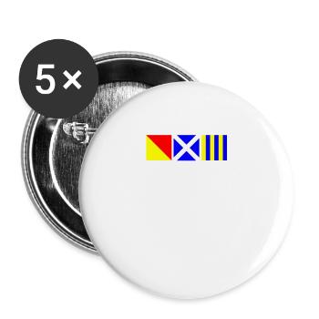 Nautische Flaggen | OMG Oh mein Gott! - Buttons groß 56 mm (5er Pack) - Weiß - Vorne