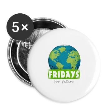 Fridays For Future Stop Climate Co2 Protest Gift - Buttons large 2.2''/56 mm (5-pack) - white - Front