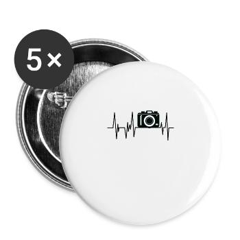 Fotografie - Buttons groß 56 mm (5er Pack) - Weiß - Vorne