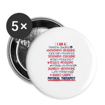 Physiotherapist physical therapy fango gift - Buttons large 2.2''/56 mm (5-pack) - white - Front