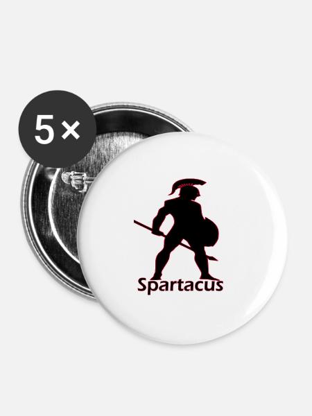 Spartacus - Buttons groß 56 mm (5er Pack) - Weiß