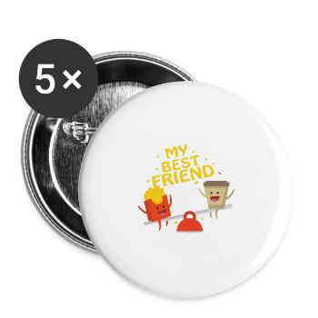 Without my best friend, I'm stuck - Buttons large 2.2''/56 mm (5-pack) - white - Front