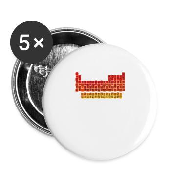 Tableau périodique Chimie Éléments - Lot de 5 grands badges (56 mm) - blanc - Devant
