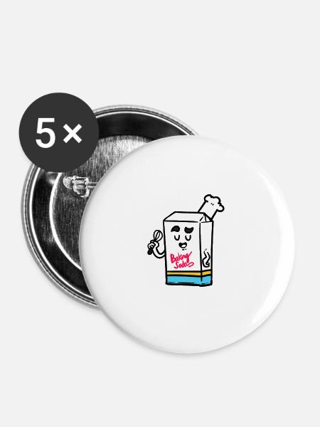 Baking Soda - Buttons groß 56 mm (5er Pack) - Weiß