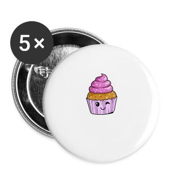 Muffin tart cupcake cake pastry sweets - Buttons large 2.2''/56 mm (5-pack) - white - Front