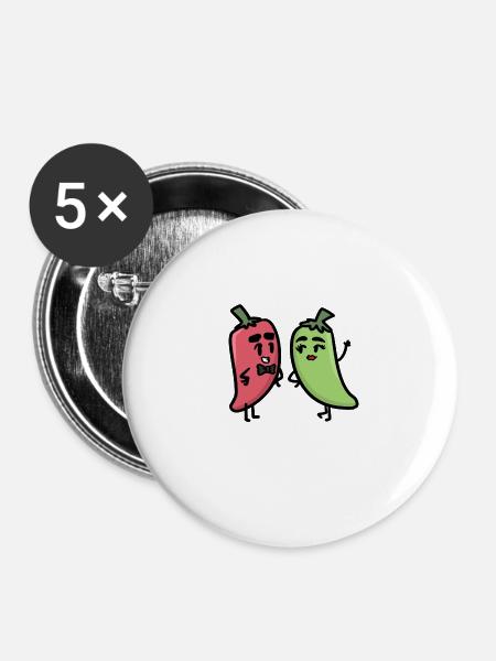 Jalapeño Lovin' - Buttons groß 56 mm (5er Pack) - Weiß