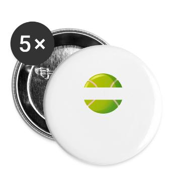 Balle de tennis - Lot de 5 grands badges (56 mm) - blanc - Devant