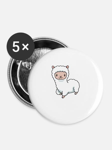 Alpaka Baby - Buttons groß 56 mm (5er Pack) - Weiß