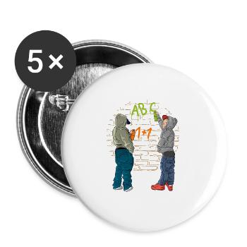 École de graffiti - Lot de 5 grands badges (56 mm) - blanc - Devant