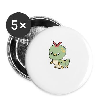 Little cute caterpillar - Buttons large 2.2''/56 mm (5-pack) - white - Front