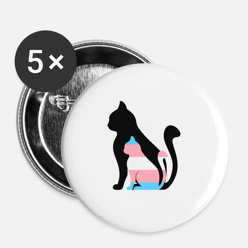 Trans Cat Baby - Buttons large 2.2''/56 mm (5-pack) - white