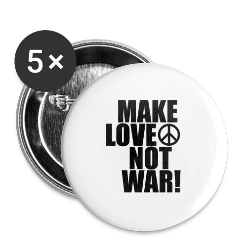 Make love not war - Stora knappar 56 mm (5-pack)