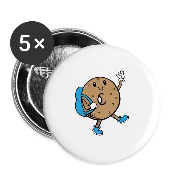 Tee shirt Wanderlust Randonnée idée cadeau nature - Lot de 5 grands badges (56 mm) - blanc - Devant