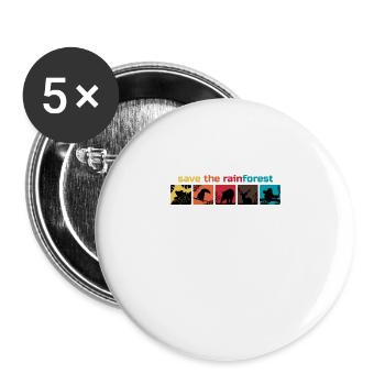 Sauver la forêt tropicale enregistrer comme un cadeau de l'environnement de la forêt tropicale - Lot de 5 grands badges (56 mm) - blanc - Devant