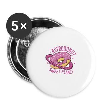 ASTRODONUT SWEET PLANET - Buttons groß 56 mm (5er Pack) - Weiß - Vorne