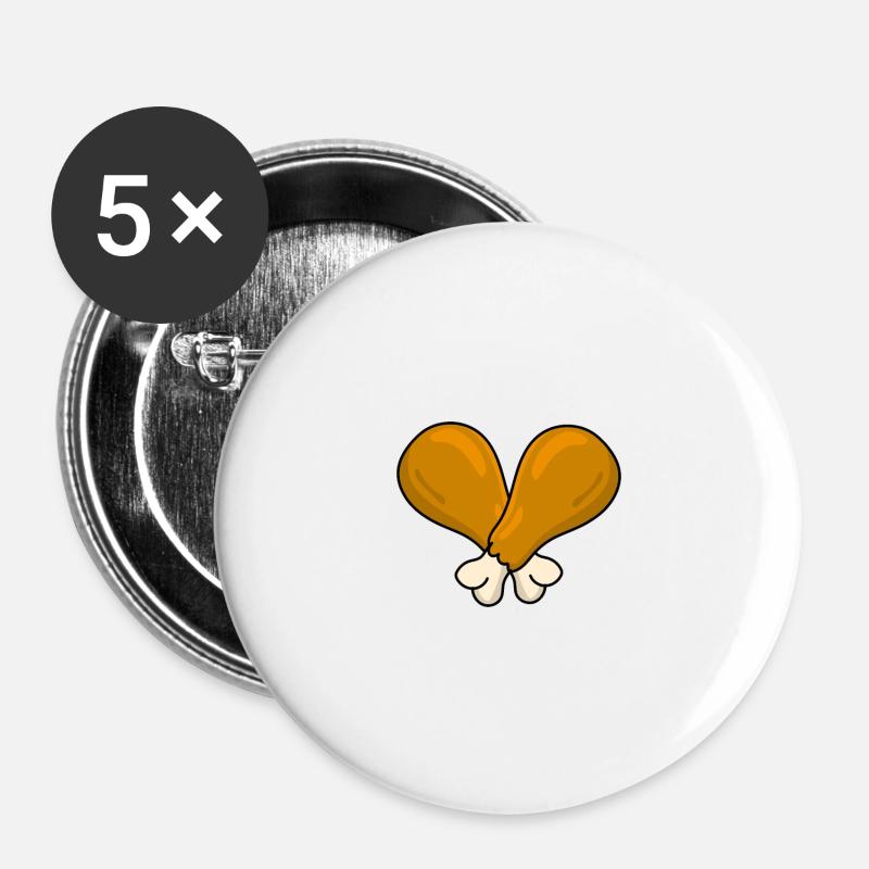 CHICKEN LEG - Buttons large 2.2''/56 mm (5-pack) - white