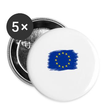 European Union Flag Painted Drawn European - Buttons large 2.2''/56 mm (5-pack) - white - Front