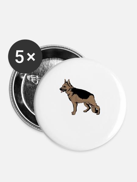 Deutscher Schäferhunde - Buttons groß 56 mm (5er Pack) - Weiß