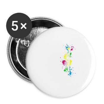 Trompette musicien de jazz trompette cadeau - Lot de 5 grands badges (56 mm) - blanc - Devant