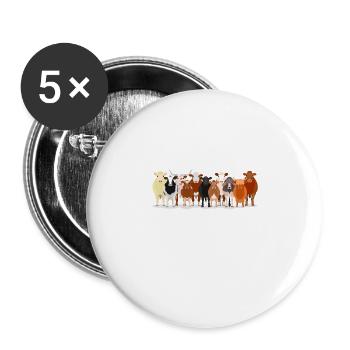 Vache Animal Vaches Ferme Cadeau · Cour Générale - Lot de 5 grands badges (56 mm) - blanc - Devant