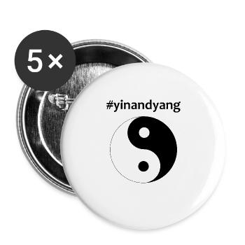 yin yang logo - Buttons large 2.2''/56 mm (5-pack) - white - Front