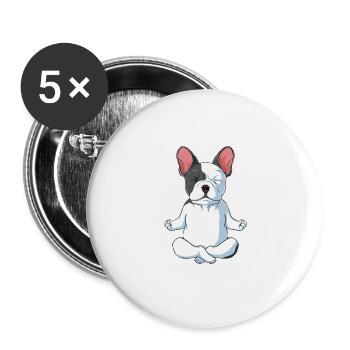 French Bulldog - Buttons large 2.2''/56 mm (5-pack) - white - Front