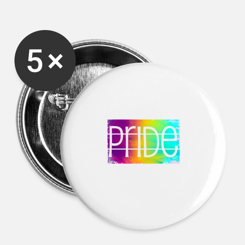 Gay Pride - Buttons large 2.2''/56 mm (5-pack) - white