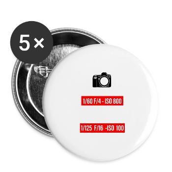 Fotografie | Fotografen | Fotografin - Buttons groß 56 mm (5er Pack) - Weiß - Vorne