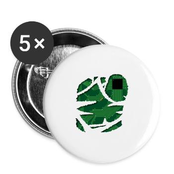 Stromkreis / Strom / Schaltplan / Technik Shirt - Buttons groß 56 mm (5er Pack) - Weiß - Vorne