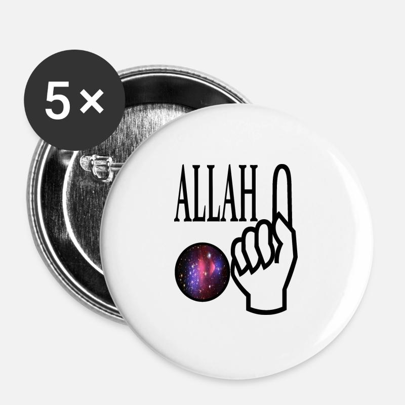 God gives it to Allah - Buttons large 2.2''/56 mm (5-pack) - white