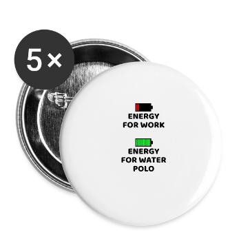 Energy for water polo | Water polo gift - Buttons large 2.2''/56 mm (5-pack) - white - Front
