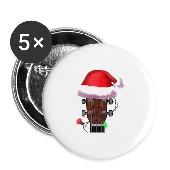 Christmas Guitar Player Xmas Musician Gift Idea - Buttons large 2.2''/56 mm (5-pack) - white - Front