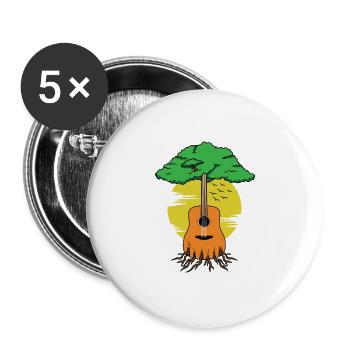Guitar Tree Guitare Guitare Guitare - Lot de 5 grands badges (56 mm) - blanc - Devant