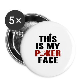 Ceci est mon visage de poker - Lot de 5 grands badges (56 mm) - blanc - Devant