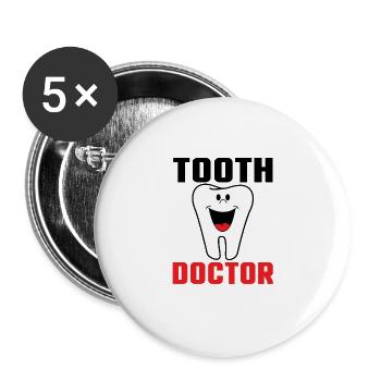 Dent Doctor - Dentiste - Lot de 5 grands badges (56 mm) - blanc - Devant