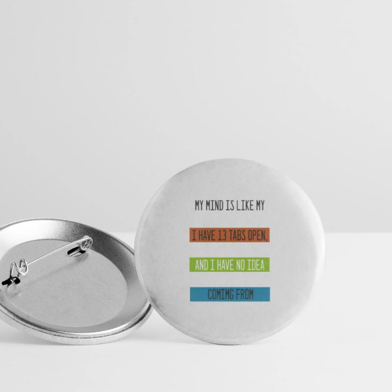 Mon esprit est comme mon ordinateur Internet Browser Nerd Lot de 5 grands badges (56 mm)