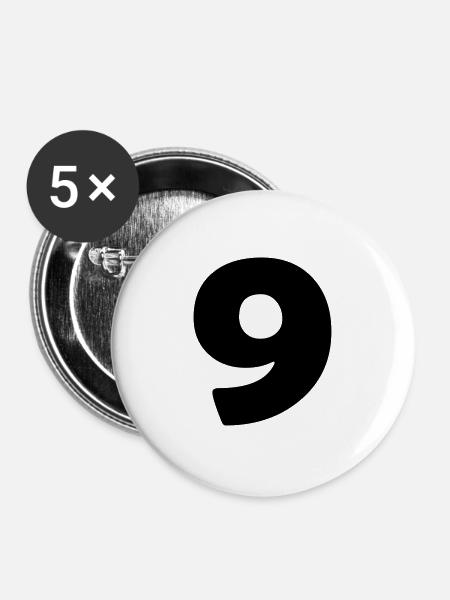 9 - Buttons groß 56 mm (5er Pack) - Weiß