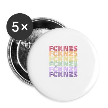 FCK NZS - The world is colorful! - Against the right wing - Buttons large 2.2''/56 mm (5-pack) - white - Front
